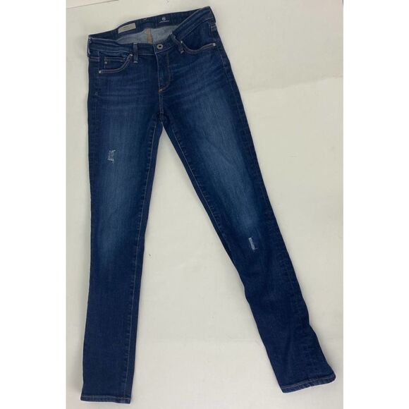 Adriano Goldschmied AG The Stilt Cigarette Leg Jeans Distressed Blue - Size 27R - Picture 1 of 12